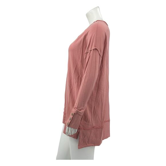 Soft Surroundings Top Womens Medium Peach Pink Palta Tunic Fall Lounge Lagenlook - Picture 4 of 7